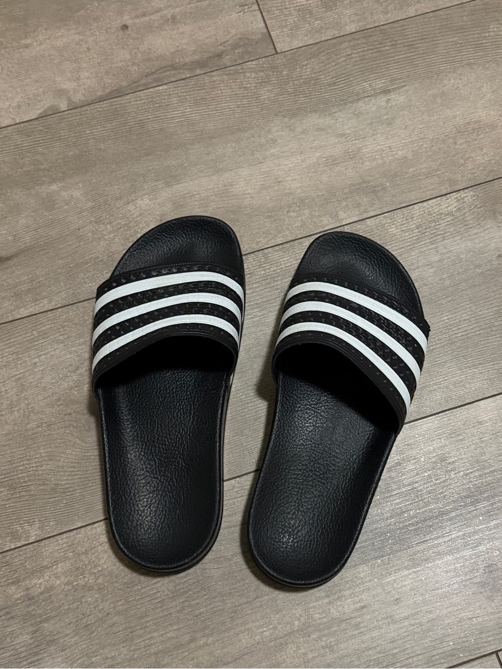 adidas Black and White Slide Sandals